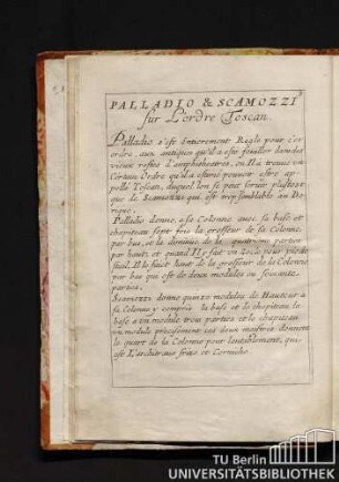 Palladio & Scamozzi