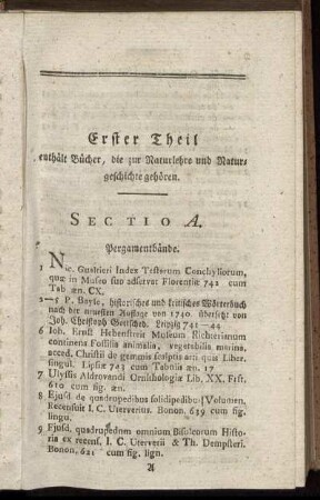 Sectio A. Pergamentbände.