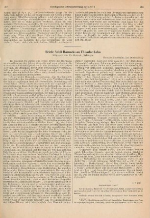 497-502 Briefe Adolf Harnacks an Theodor Zahn