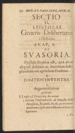 Sectio II. Epistolas Generiis Deliberativi exhibens.
