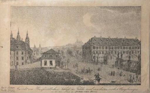 Ansicht vom Kurfürstlichen Schloss zu Fulda und von dessen vordere Umgebungen aus dem obern Stock des Buttlar'schen Hauses