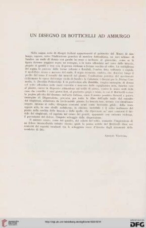 25: Un disegno di Botticelli ad Amburgo