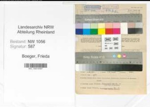 Entnazifizierung Frieda Boeger , geb. 21.10.1893 (Angestellte)