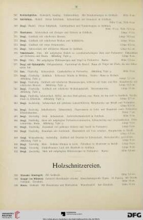Holzschnitzereien (Nr. 593-613)