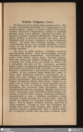 Swjaty Fulgenc, biskop