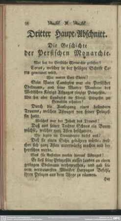 Dritter Haupt-Abschnitt. Die Geschichte der Persischen Monarchie