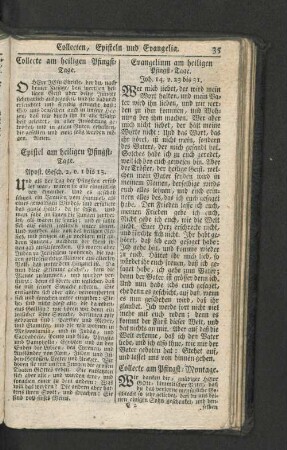 [Collecte am heiligen Pfingst-Tage. - Evangel. am Tage aller Heiligen.]