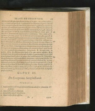 Caput III. De Exceptione Satisfactionis.
