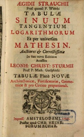 Tabulae sinuum tangentium logarithmorum