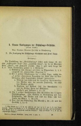 Neuere Auslegungen der Schöpfungs-Geschichte : (dritter Artikel) ; (Fortsetzung)