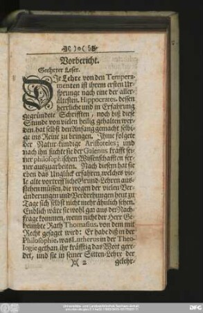 Vorbericht. Geehrter Leser.