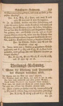 Theilungs-Rechnung
