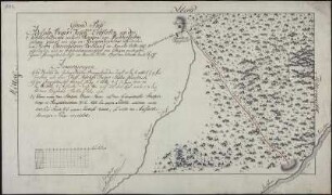 Riss vom Adolph Beyer Tiefen Erbstollen bei Bockau, kolorierte Handzeichnung, 1787