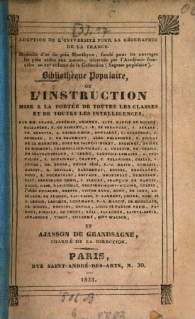 Histoire de France jusqu'en 1789, 3,17. (1833). - 108 S.