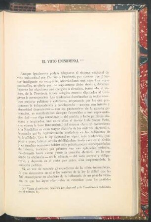 El voto uninominal