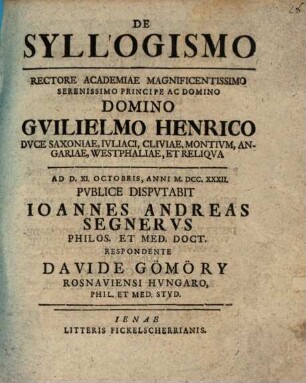 De syllogismo