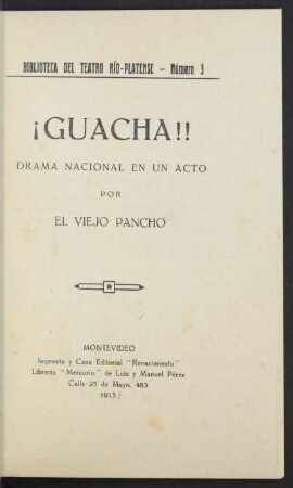 ¡Guacha!! : drama nacional en un acto