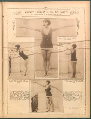 Breves lecciones de natación : (Nota ilustrada por la segunda liple del teatro Maipo, señorita Lila Valle)