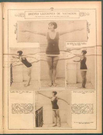 Breves lecciones de natación : (Nota ilustrada por la segunda liple del teatro Maipo, señorita Lila Valle)