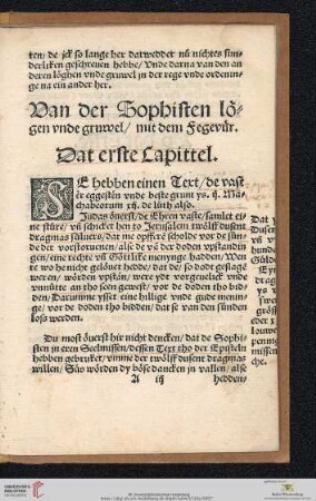 Das erste Capittel