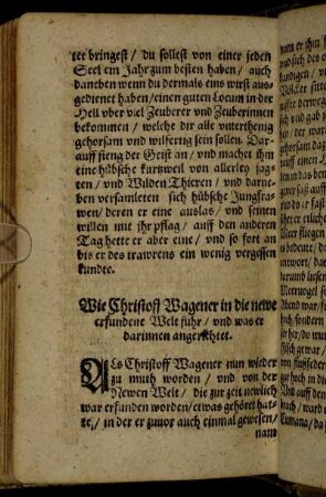 Wie Christoff Wagener in die newe erfundene Welt fuhr ...