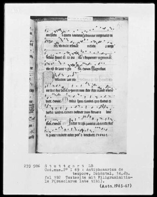 Antiphonarium de Tempore (Zisterzienserhandschrift) — Initiale P (raeclarum), Folio 192 recto