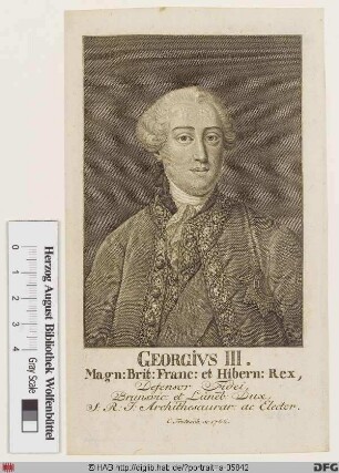 Bildnis Georg III. (Wilhelm Friedrich) (George William Frederick), König von Großbritannien u. Irland, Kurfürst (1815 König) von Hannover (reg. 1760-1820)