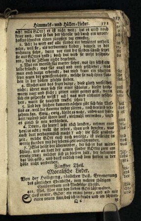 Fuenffter Theil: Moralische Lieder