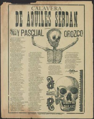 Calavera de Aquiles Serdán y Pascual Orozco
