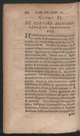 Caput II. De Corpore Humano, Eius Que Functionibus.