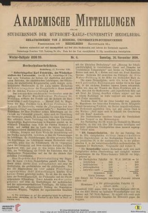Nr. 6 (26. November 1898)