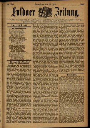 Ausgabe vom Samstag, den 18. Juni 1887.