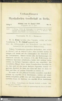 Nr. 2. Sitzung vom 25. Januar 1889