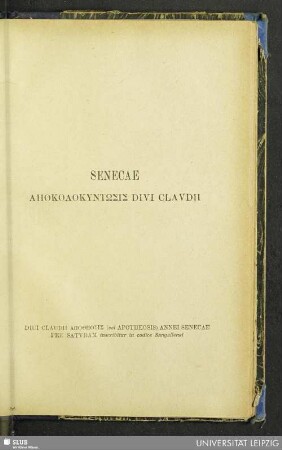 Senecae, Aiiokolokyntosis divi Clavdii