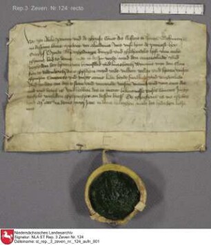 1426, Mai 30 c) Der Convent zu Zeven bevollmächtigt seinen Propst, Ortgies Spade, mit dem Fürstlich Braunschweigischen Amtleuten und Vögten wegen [...] in Unterhandlung zu treten Ausf., Konventssiegel anh. Regest: Von Hodenberg, Zevener UB Nr. 115