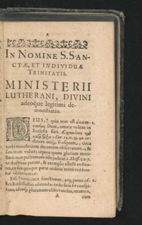 Ministerii Lutherani, Divini adeoque legitimi demonstratio.
