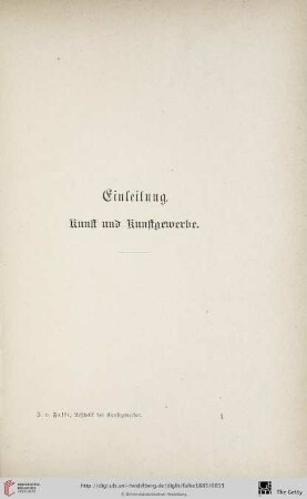 Einleitung. Kunst und Kunstgewerbe