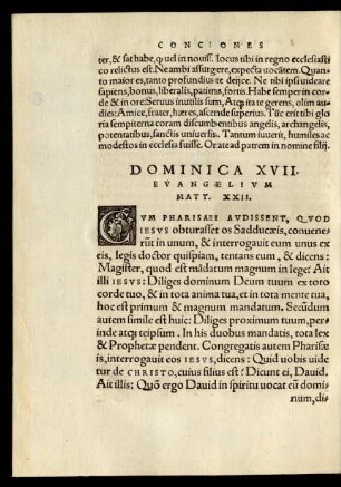 Dominica XVII. Evangelium Matt. XXII.
