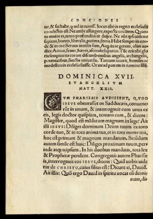 Dominica XVII. Evangelium Matt. XXII.