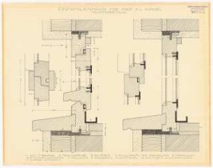 Einfamilienhaus mit Einliegerwohnung für Prof. H. L. (Leistikow), Kassel: Fensterdetails 1:1