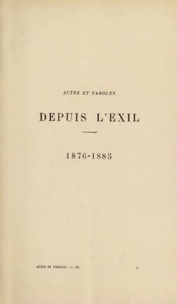 Depuis l'exil : 1876-1885