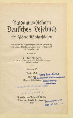 Teil 3 = Klasse 7 (4. Schuljahr), [Schülerband]: [Teil 3 = Klasse 7 (4. Schuljahr), [Schülerband]]