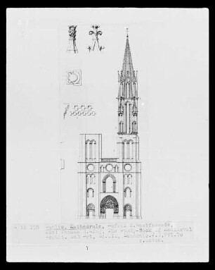 Die Kathedrale Notre-Dame in Senlis: Aufriss der Westfassade