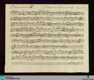 Divertimentos - Don Mus.Ms. 430 : winds; B|b; ReiF 5.93