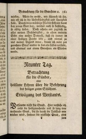 161-178, Neunter Tag. Betrachtung für die Sünder, oder heilsame Lehren über die Bekehrung des heiligen guten Schächers.