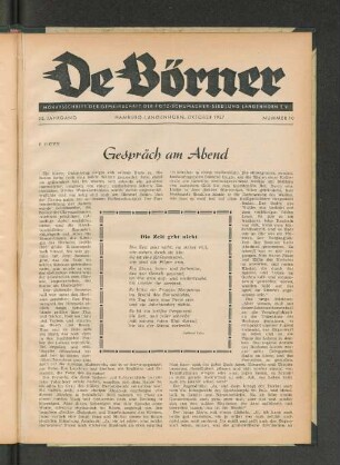 22. Jahrgang, Hamburg-Langenhorn, Oktober 1957, Nummer 10
