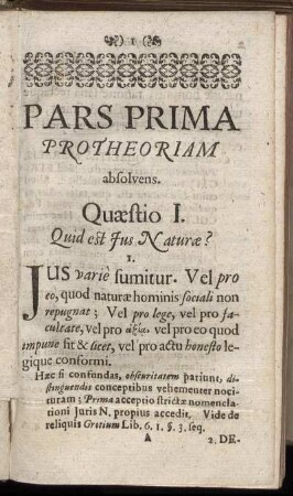 Quæstio I. Quid est Jus Naturæ?