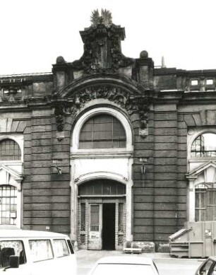 Dresden-Neustadt, Ritterstraße 1. Markthalle (1899). Hauptportal (Südseite)