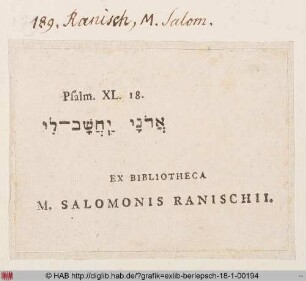 Wappen des Salomon Ranisch