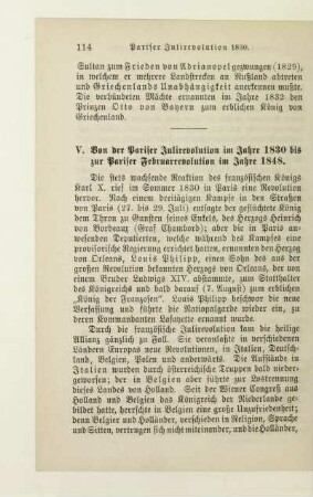 V. Von der Pariser Julirevolution im Jahre 1830 bis zur Pariser Februarrevolution im Jahre 1848